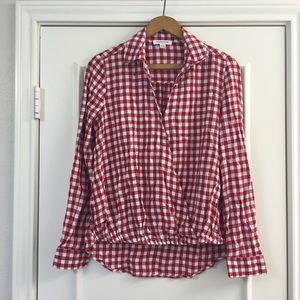 Beachlunchlounge Red Check wrap shirt xs